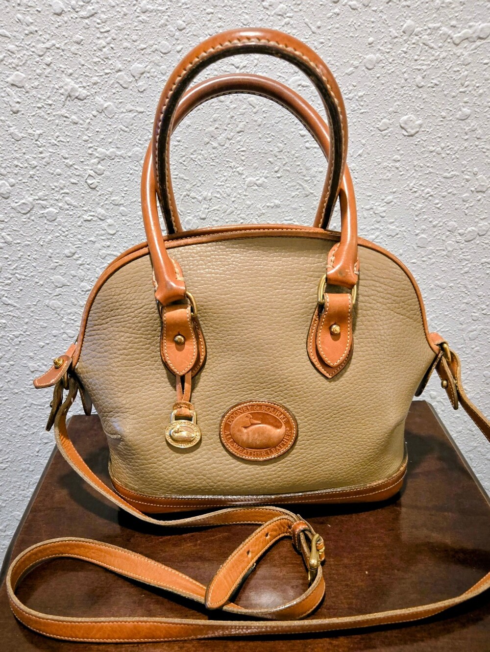 Dooney & Bourke Beige and Tan Leather Handbag